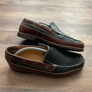 Neil M Black and Brown Leather Loafers
